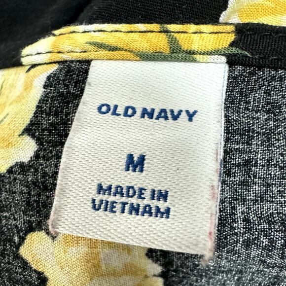 Old Navy Tiered Floral Maxi Dress M Black Pockets Prairie Dark Cottagecore Boho - Picture 13 of 15